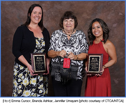 [l to r] Emma Cursor, Brenda Ashkar, Jennifer Umayam [photo courtesy of CTCA/NTCA]