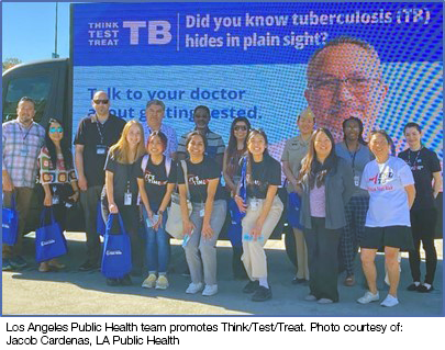 Los Angeles Public Health team promotes Think/Test/Treat. Photo courtesy of Jacob Cardenas, LA public Health.