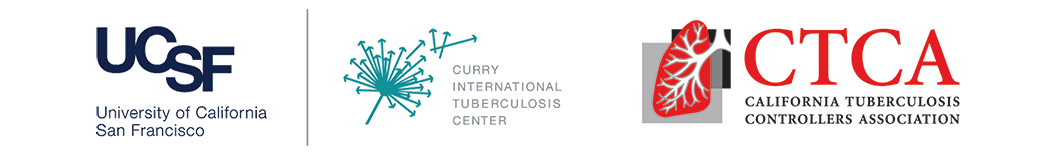 university of california san francisco, curry international tuberculosis center, california tuberculosis controllers association logos 